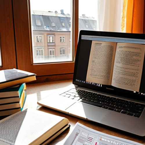 **Image Prompt:** A student studying real estate law in a cozy Polish apartment, surrounded by textbooks, a laptop displaying "Kodeks cywilny," and a mind map visualizing key legal concepts. Sunlight streams through the window, creating a focused atmosphere.