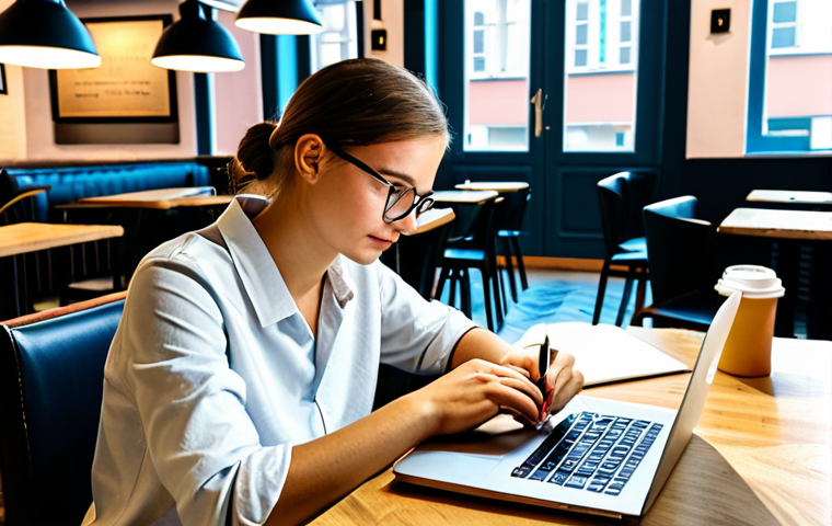 공인중개사 시험 준비를 위한 최신 기법과 관련 학습 사례 - **
"A motivated student studying for the real estate exam at a cozy cafe in Kraków. Laptop displayi...