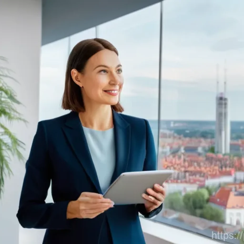 공인중개사 부동산 투자 트렌드 이해 - **Prompt:** A professional, confident female real estate advisor in her mid-40s, dressed in a sharp ...