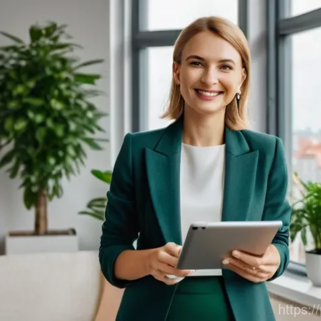 공인중개사 시험 준비 단계별 전략 - **Prompt:** A successful, confident Polish female real estate agent in her early 30s, dressed in a s...