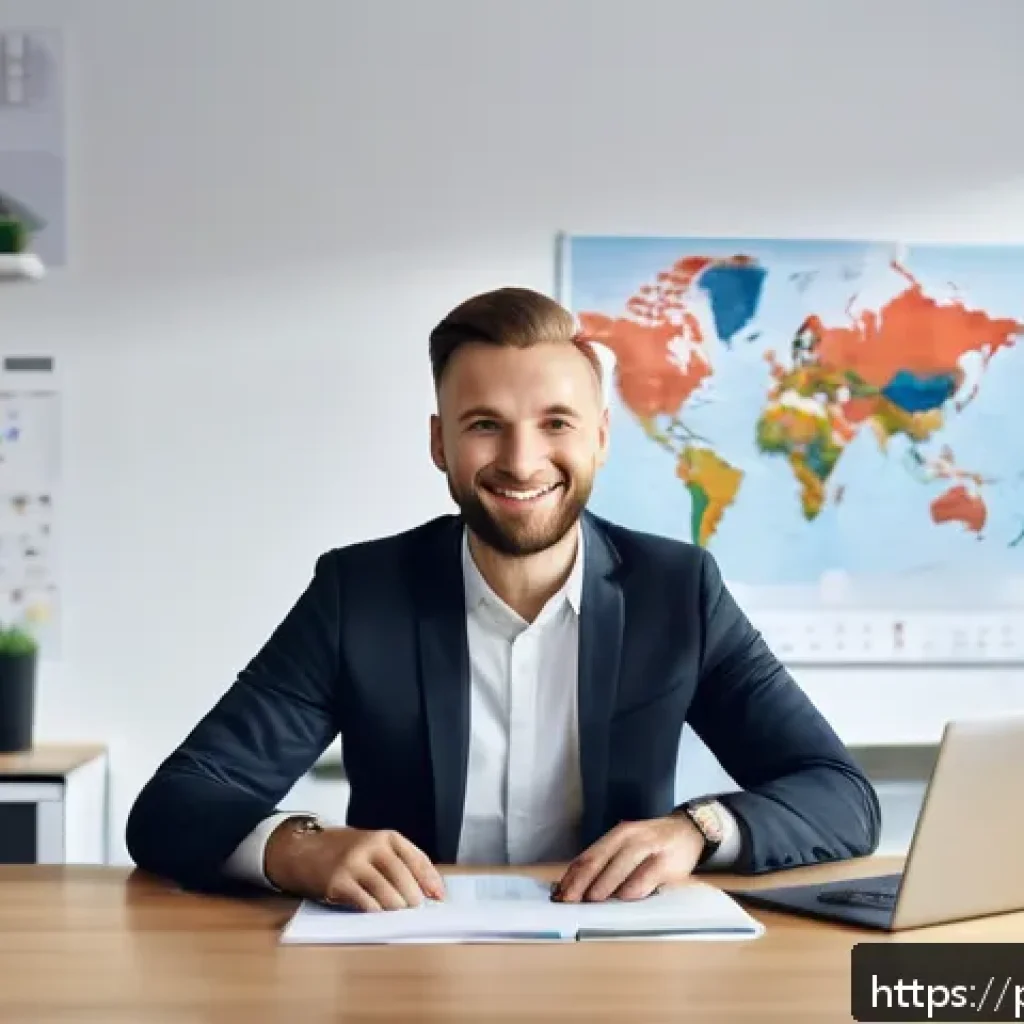 공인중개사 자격증 취득 후 커리어 패스 - A professional real estate agent in a modern office setting, dressed in smart business attire, engag...