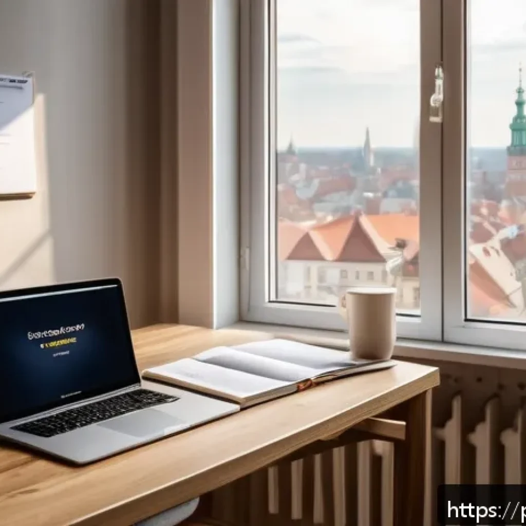 공인중개사 시험 준비를 위한 주간 계획표 - A modern study room in a cozy Polish apartment, featuring a young adult focused on exam preparation ...